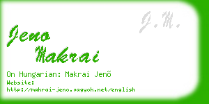 jeno makrai business card